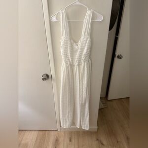 Max Studio White Textured Midi Dress